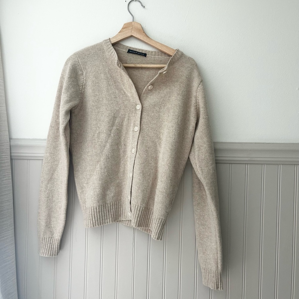 Brandy Melville Wool Blend Cream Beige Amalie Cardigan Sweater